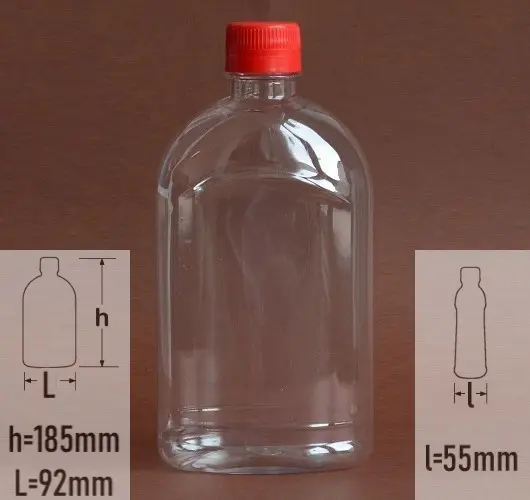 sticla PET 500ml cu capac rosu